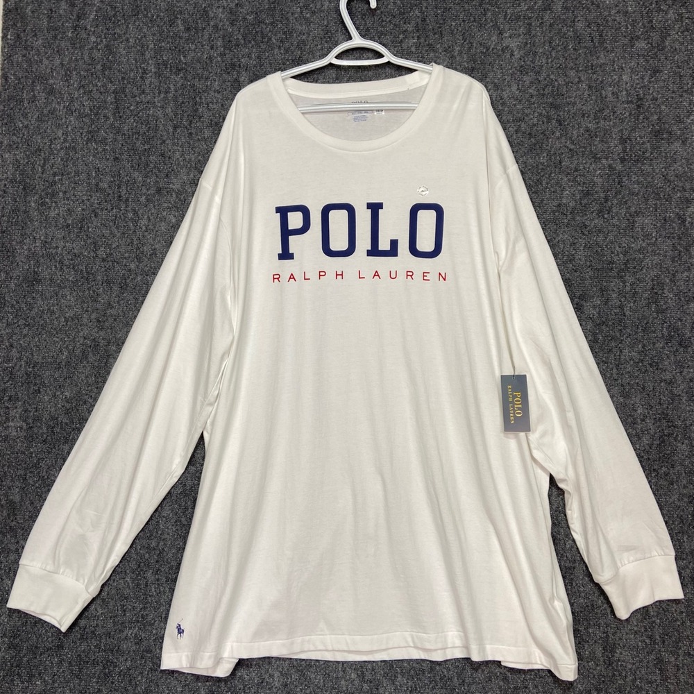Polo Ralph Lauren Men's 3LT White‎ Long Sleeve T-Shirt Classic Fit Big Logo NWT